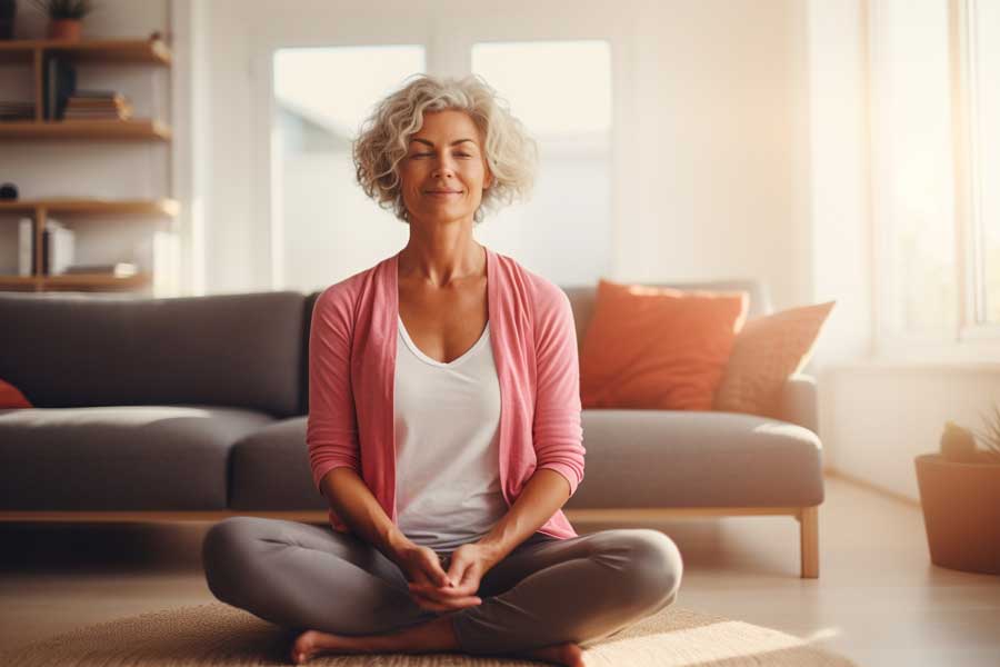 A woman doing yoga